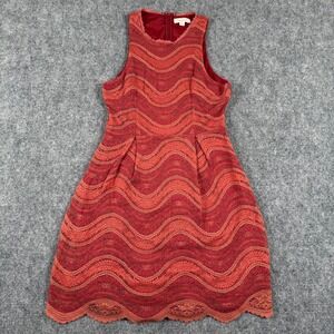 Francescas Dress Size Large Red Sleeveless Lace Overlay‎ Party Cocktail Women's